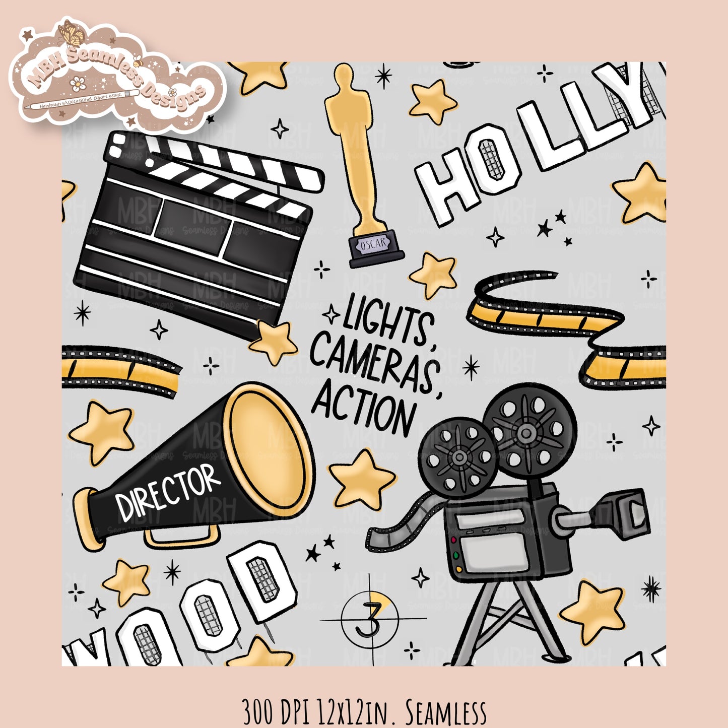 Movies • Hextober 25 Seamless Pattern // Assorted Colorways