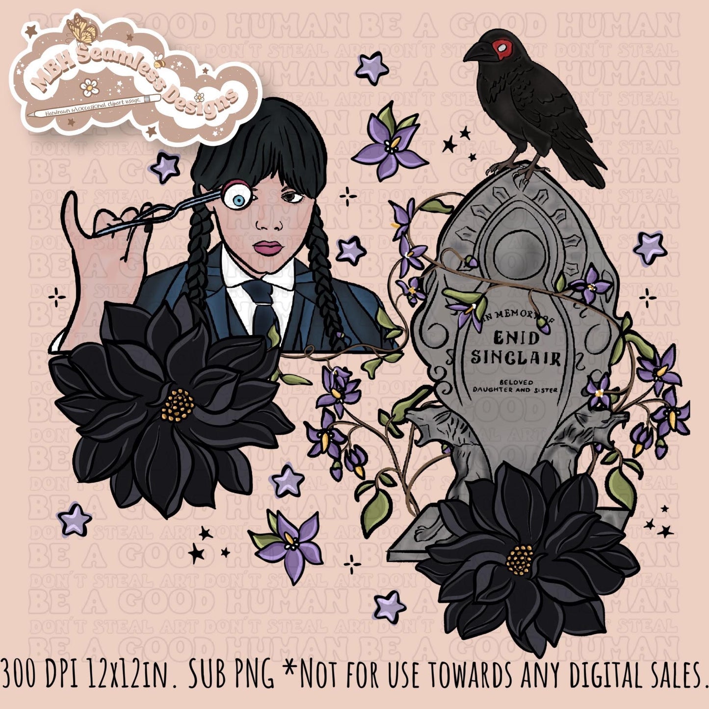 Wednesday Friends Quote Seamless Pattern // PNG // Assorted Colorways