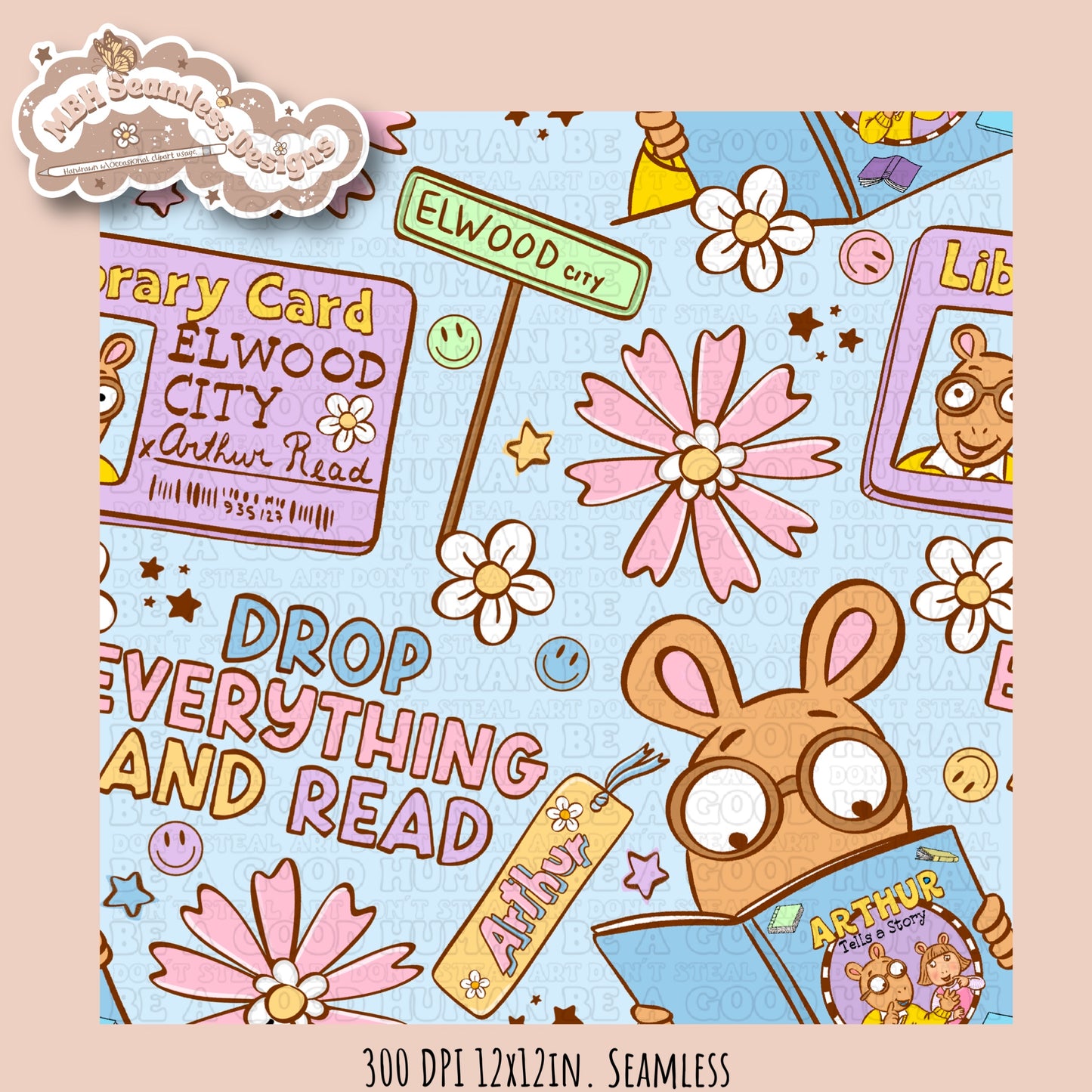 Arthur Seamless Pattern // PNG //Multiple Colorways
