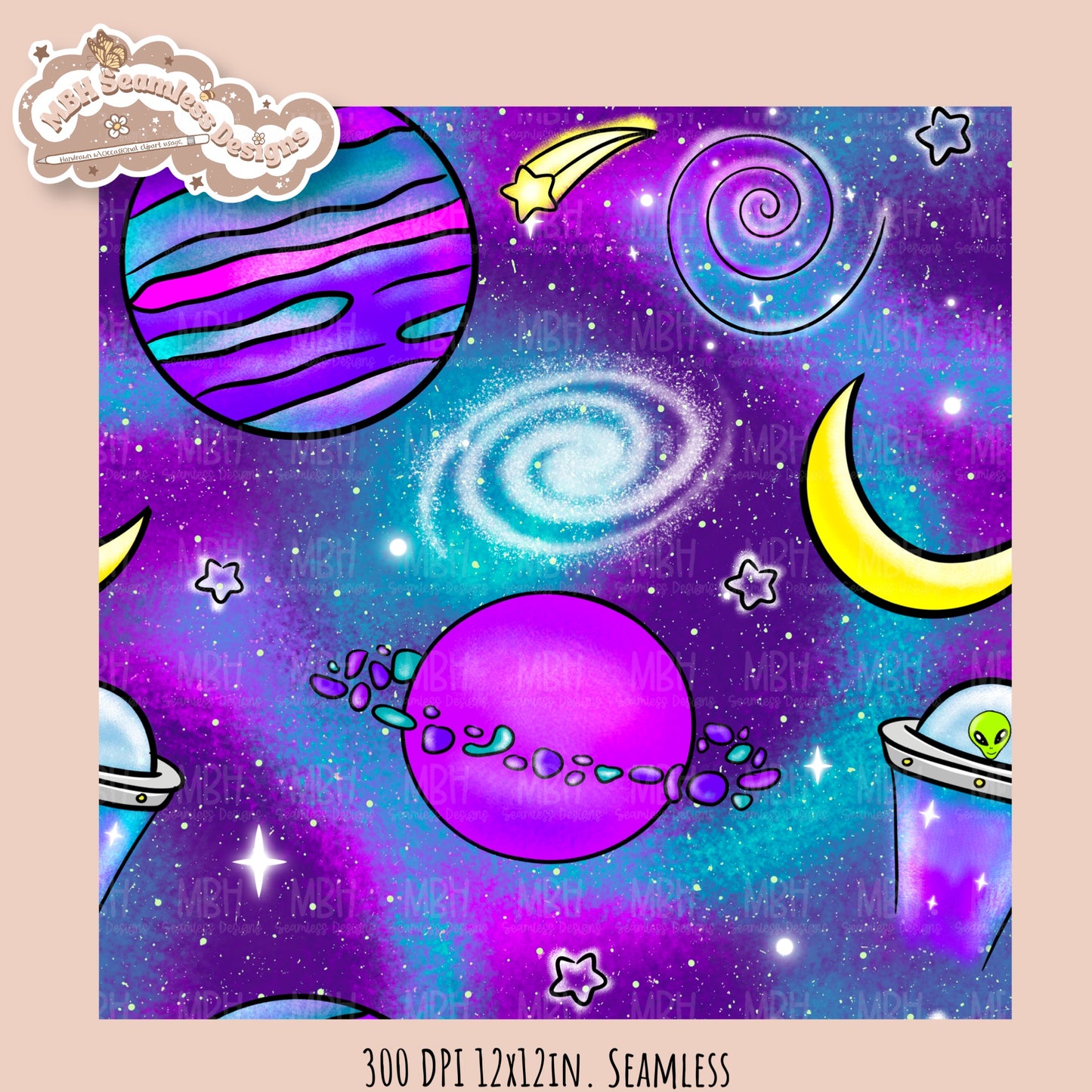 Galaxy • Hextober 25 Seamless Pattern // Assorted Colorways