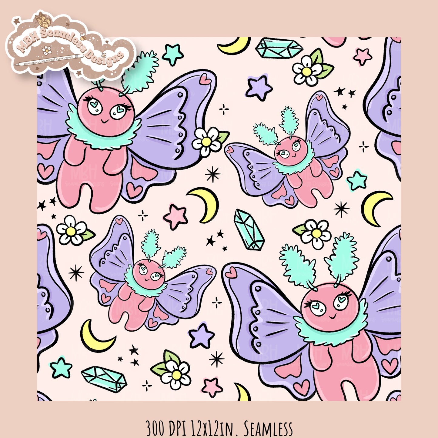 Cryptid • Hextober 25 // Seamless Pattern // PNG // Assorted Colorways