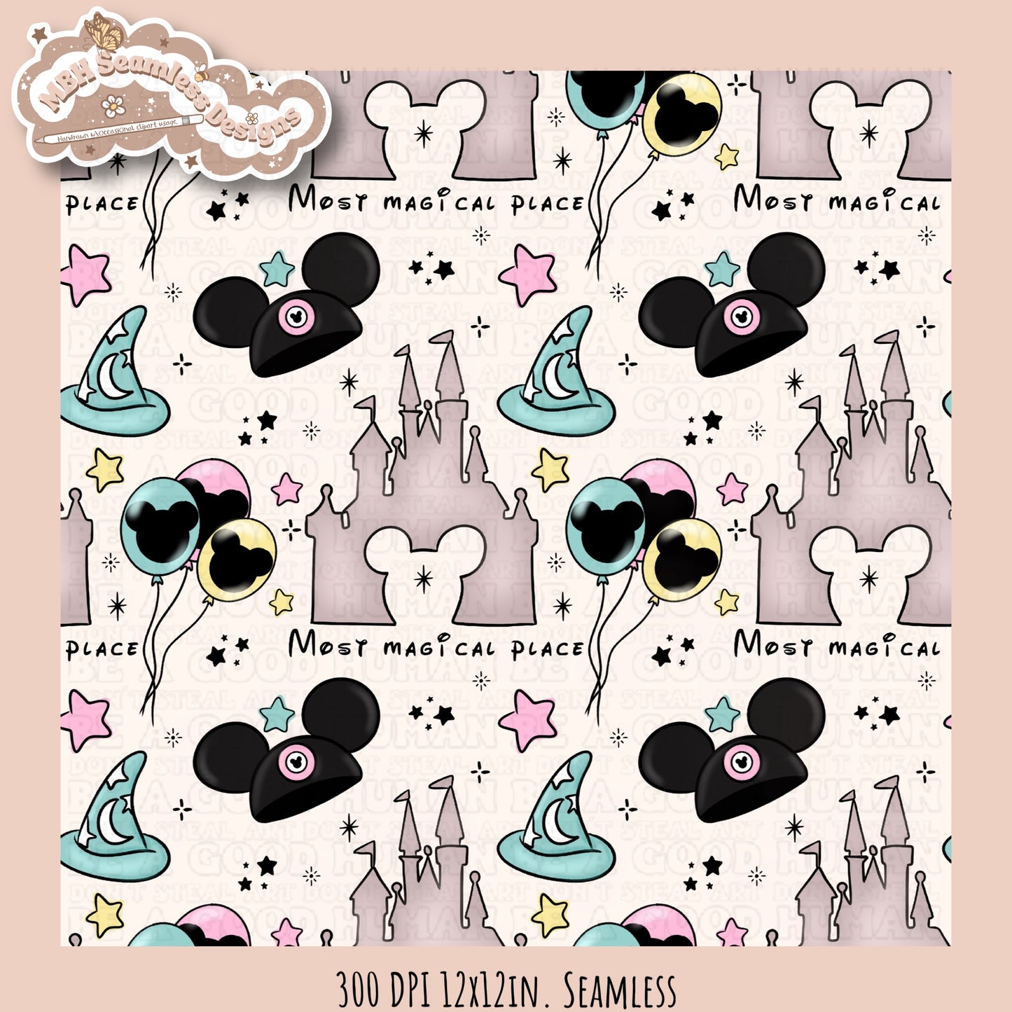 Most Magical Place Seamless Pattern