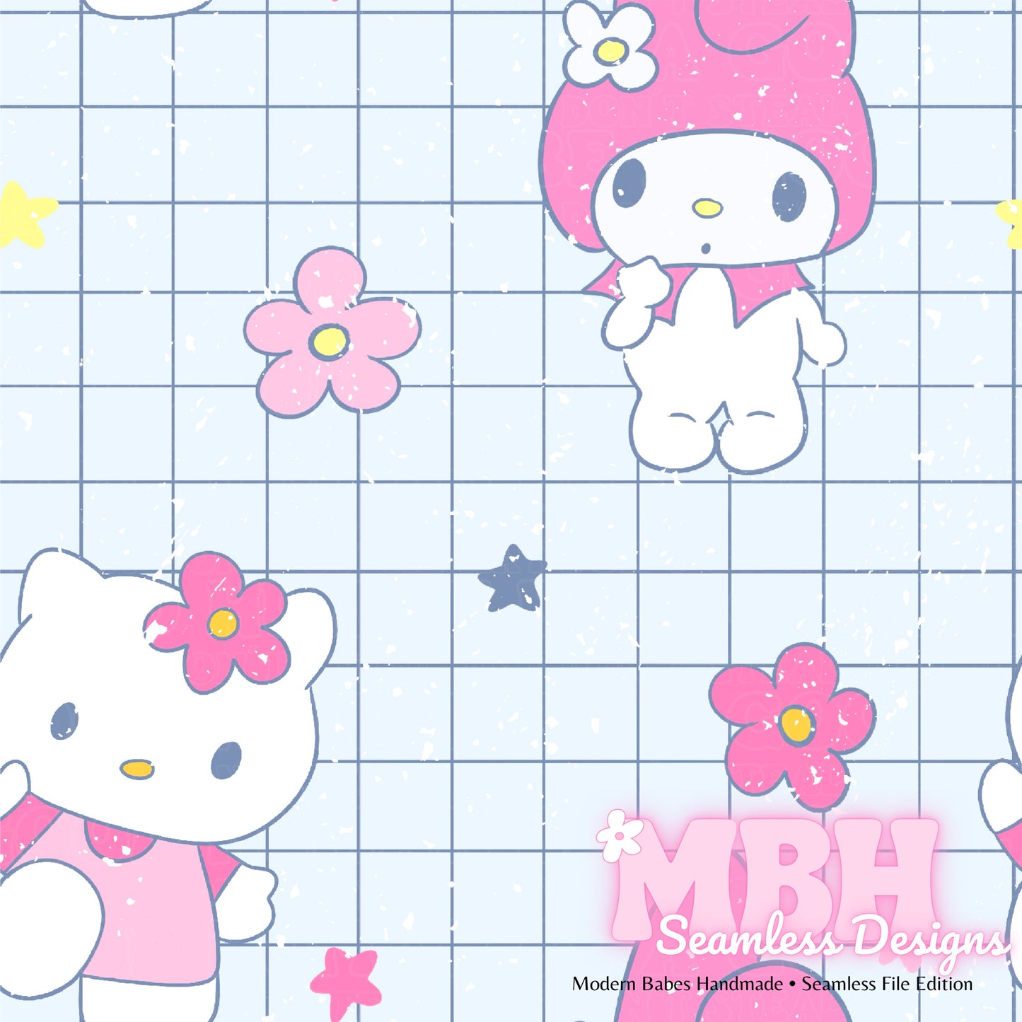 My Melody Hello Kitty GRID Spex Seamless Pattern MULTIPLE COLORWAYS