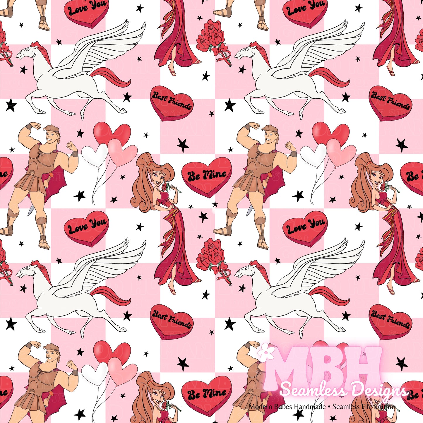 Hercules Valentine Assorted Colorways Seamless Pattern