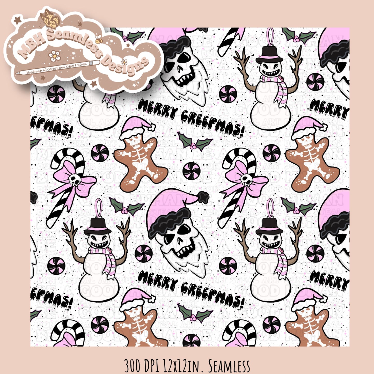 Merry Creepmas Seamless MULTIPLE COLORWAYS