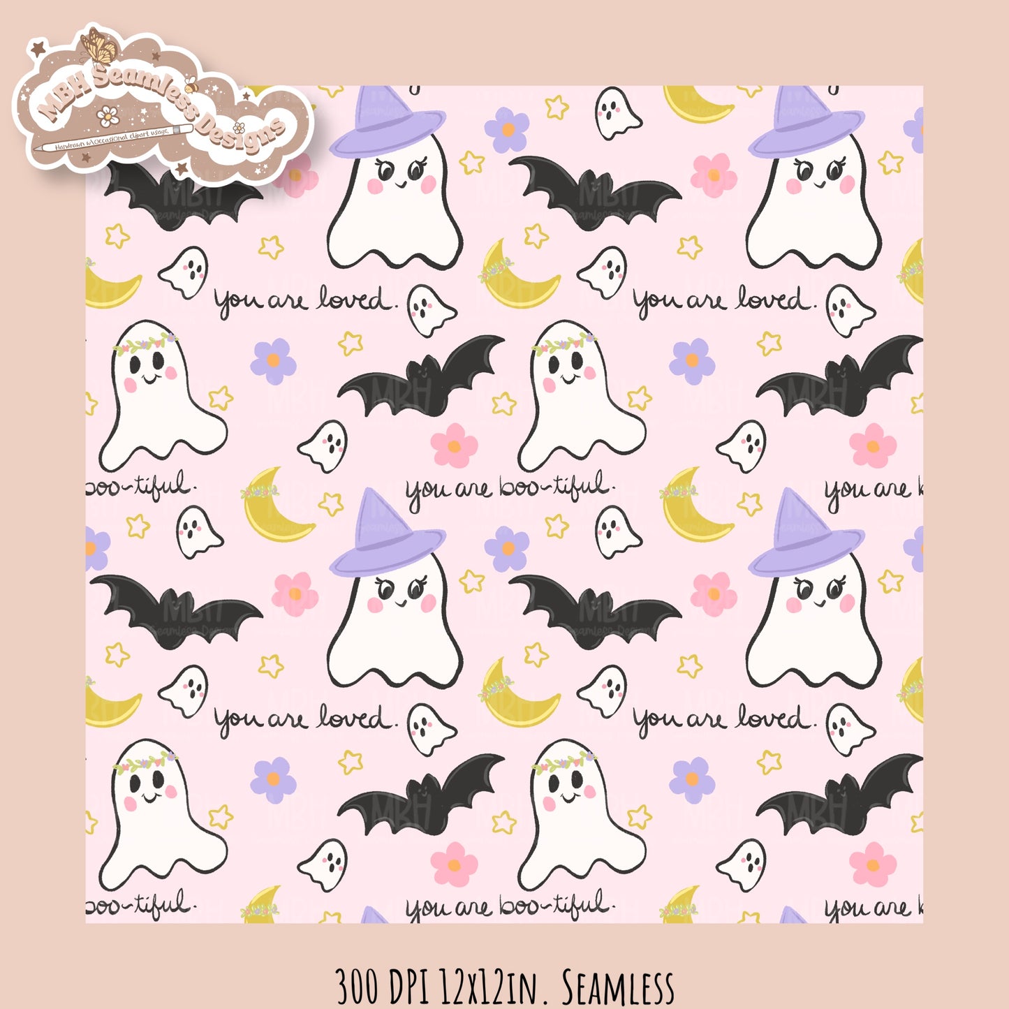 Affirmation•Hextober 25 // Seamless Pattern // PNG //Assorted Colorways