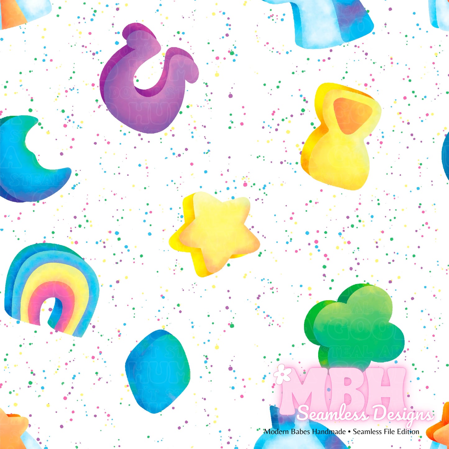 Speckled Lucky Charms Assorted Colorways Seamless Pattern