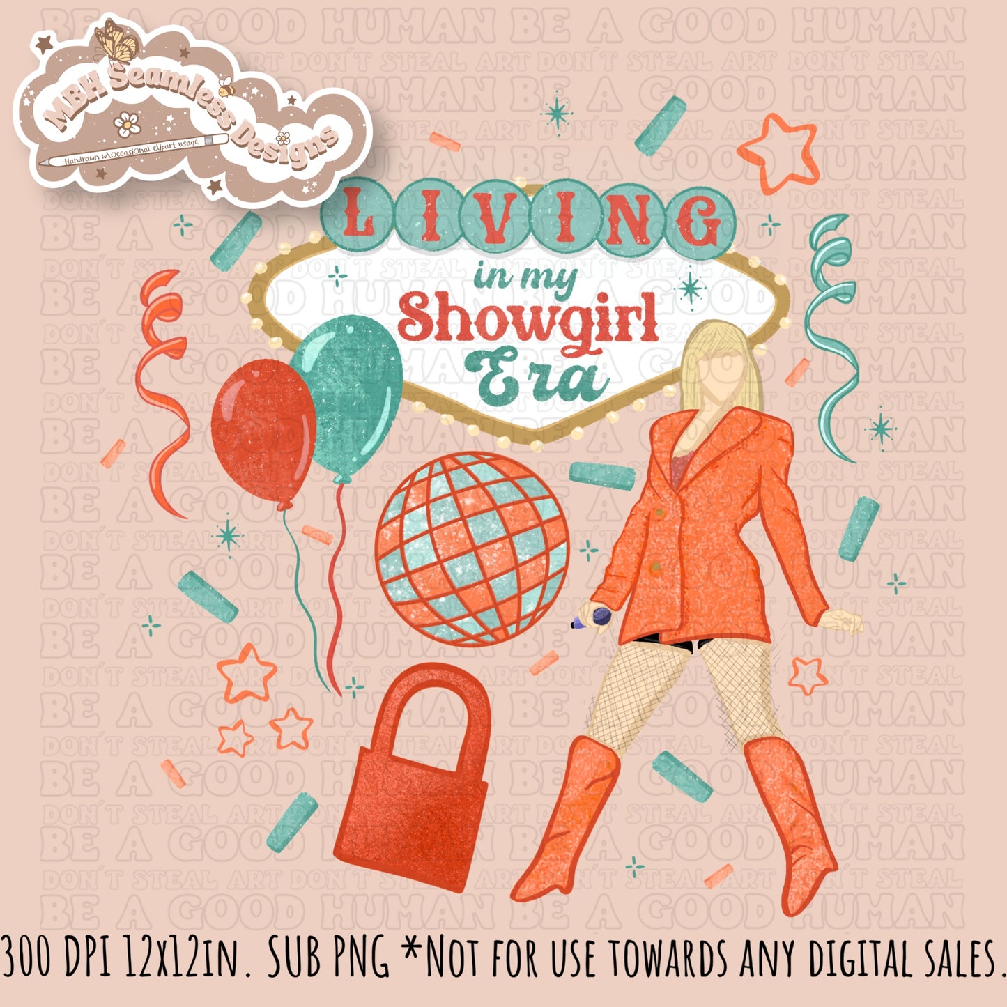 TS12 Showgirl Seamless Pattern // PNG // Assorted Colorway Options