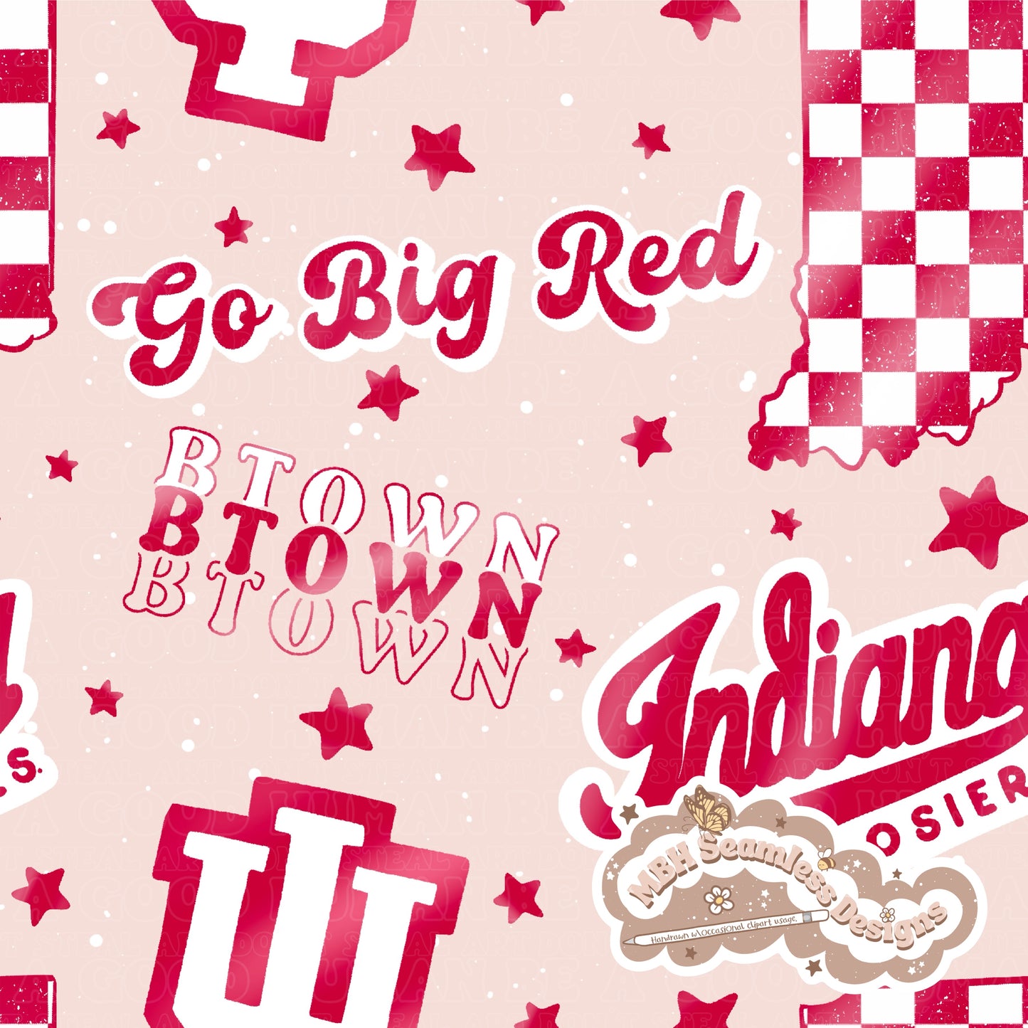 Indiana University Seamless Pattern