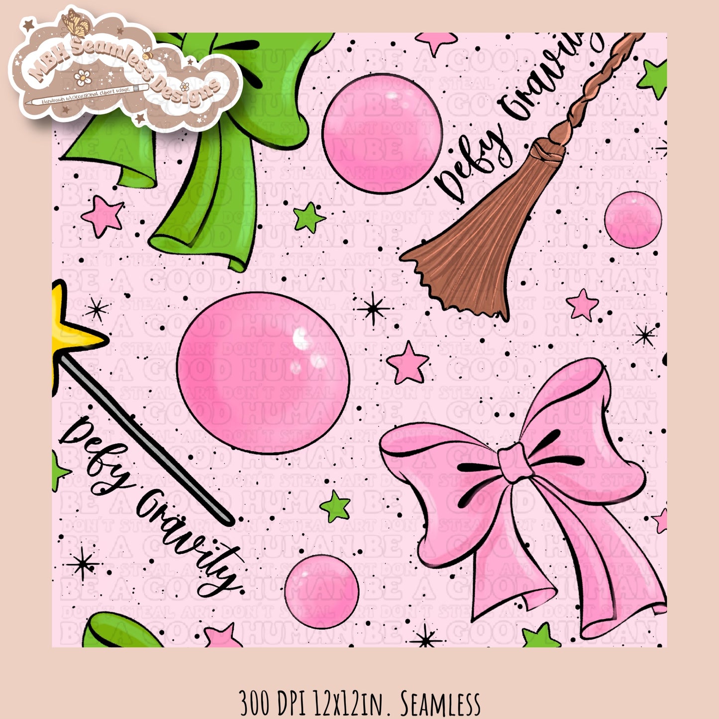 Wicked Bows Seamless Pattern Multiple Colorway Options
