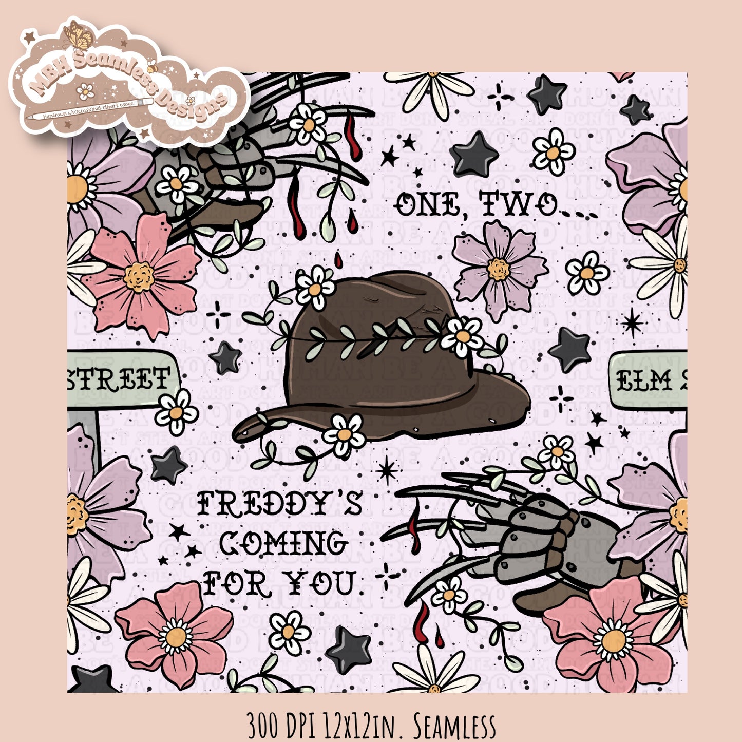 Freddy X Tattoo Floral Seamless Pattern Multiple Colorways