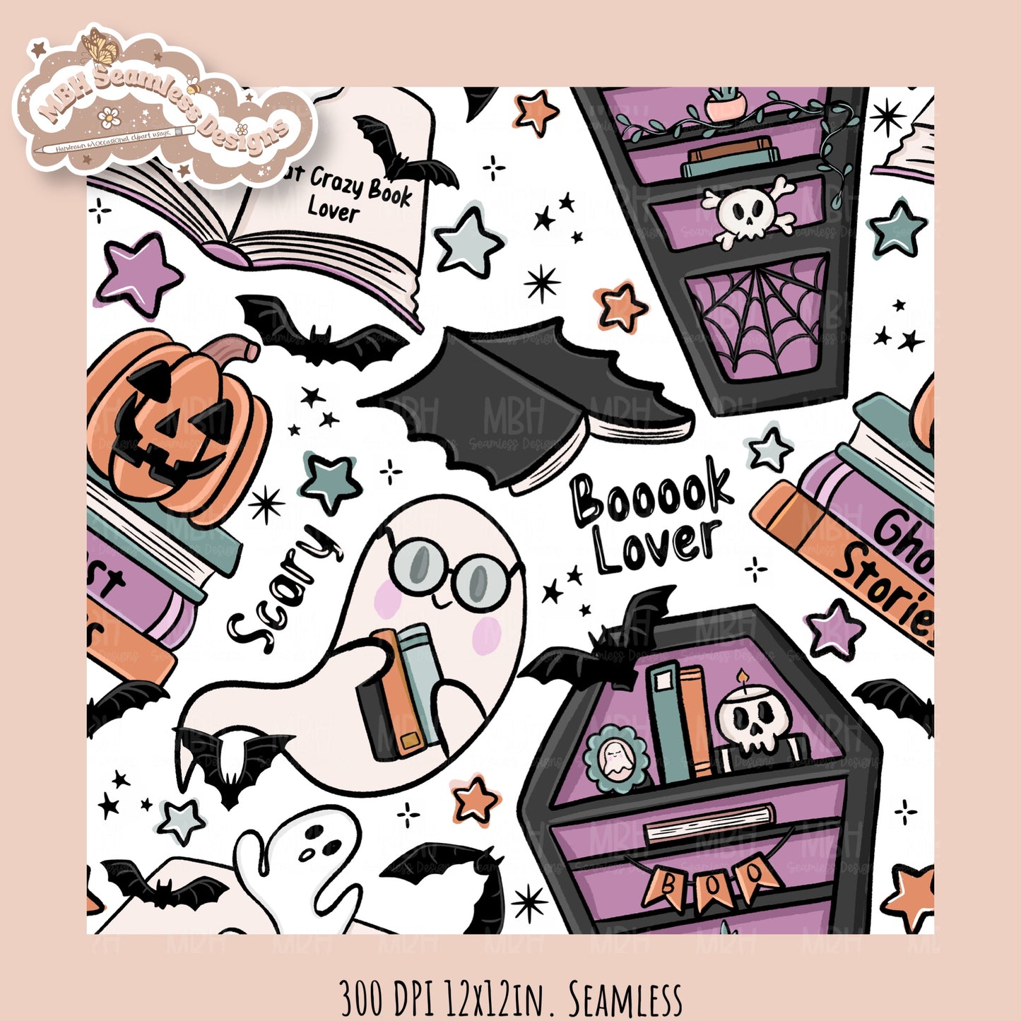 Books • Hextober 25 // Seamless Pattern // Assorted Colorway Options