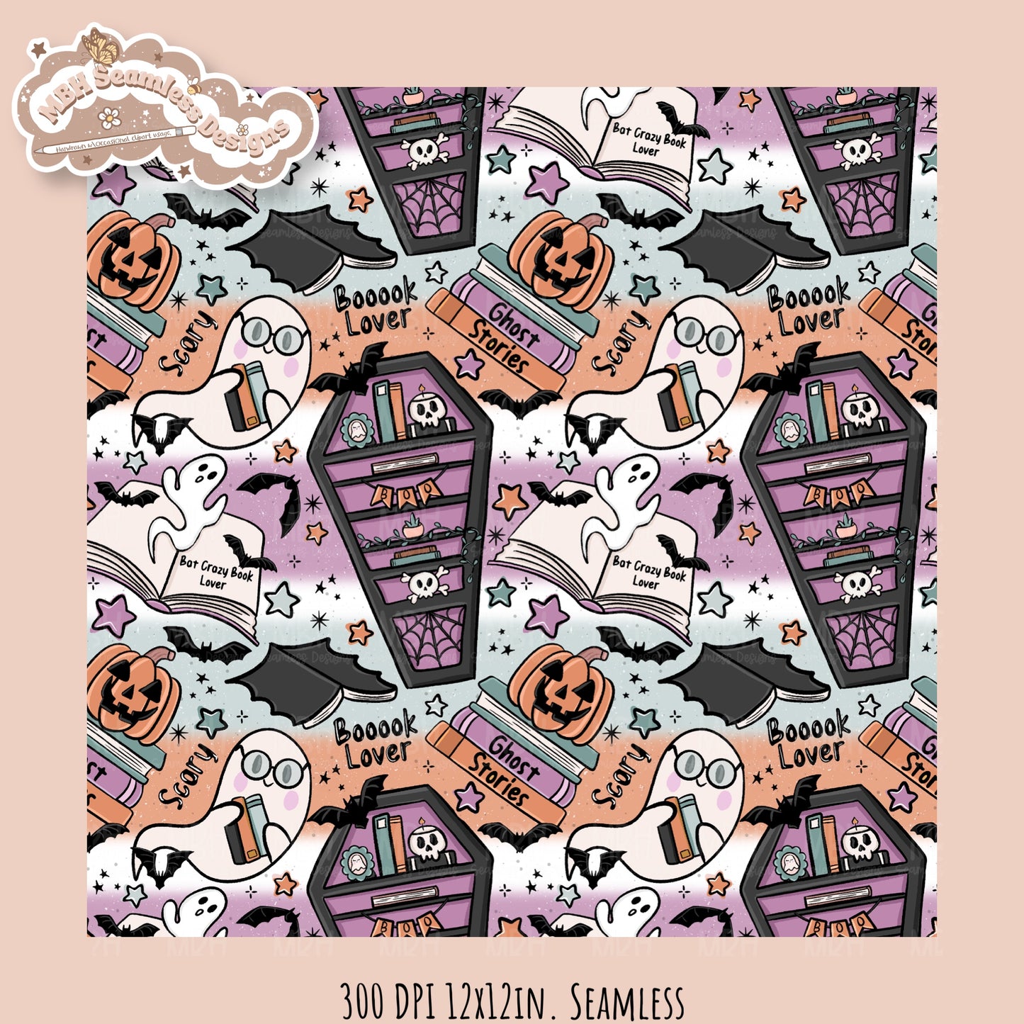 Books • Hextober 25 // Seamless Pattern // Assorted Colorway Options