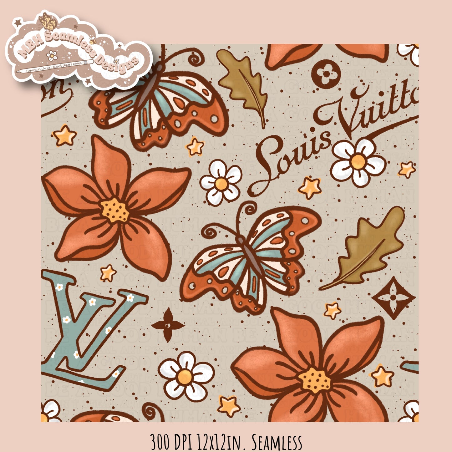 Boujee Autumn Seamless Pattern Multiple Colorways