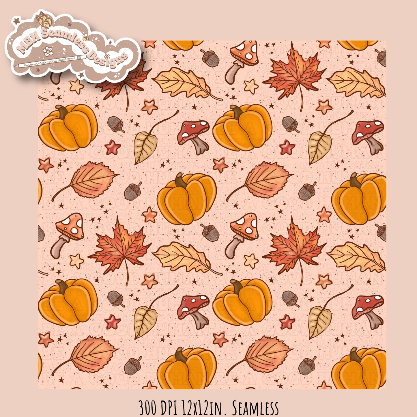Autumn Vibes Seamless Pattern•Multiple Colorways