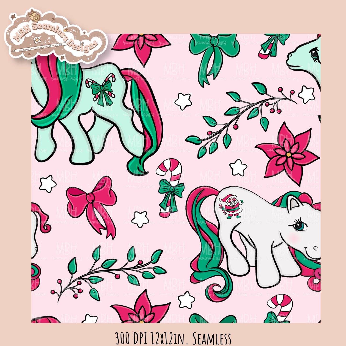 MLP Christmas Seamless Pattern // Assorted Colorways