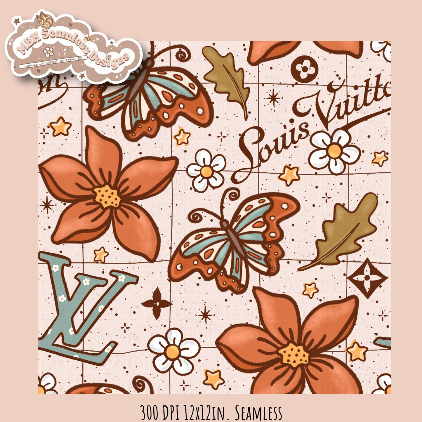 Boujee Autumn Seamless Pattern Multiple Colorways