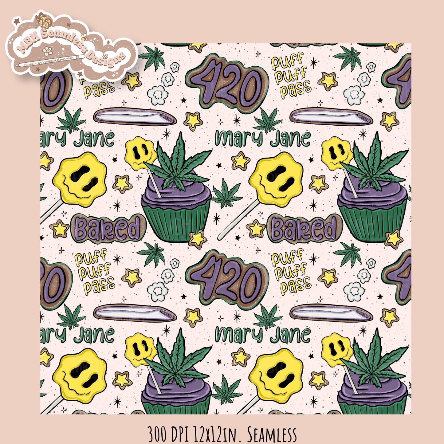 Baked • Hextober 25 // Seamless Pattern // PNG // Assorted Colorways