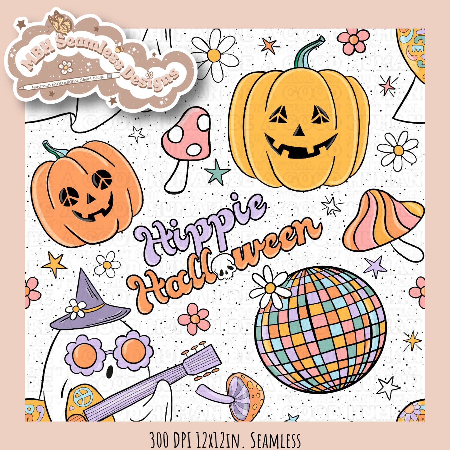 Hippie Halloween Seamless MULTIPLE COLORWAYS