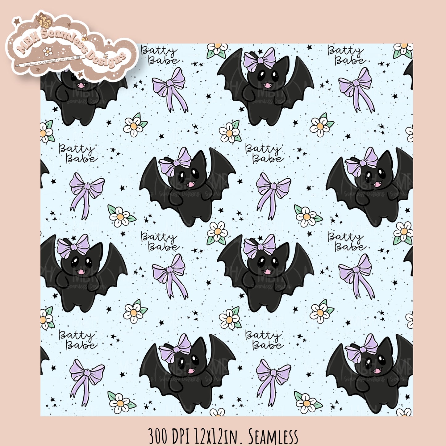 Coquette Bats • Hextober 25 // Seamless Pattern // Multiple Colorway Options