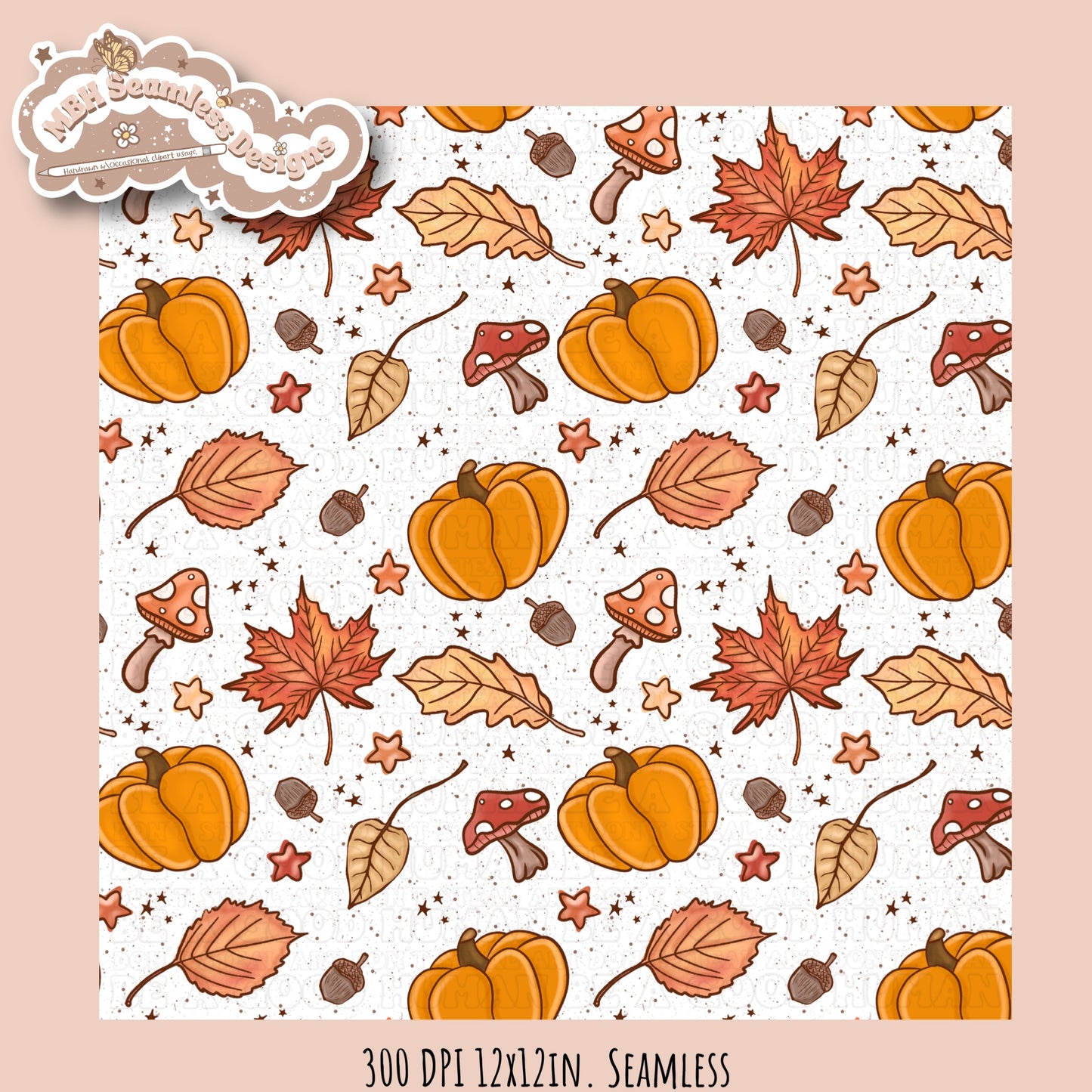 Autumn Vibes Seamless Pattern•Multiple Colorways