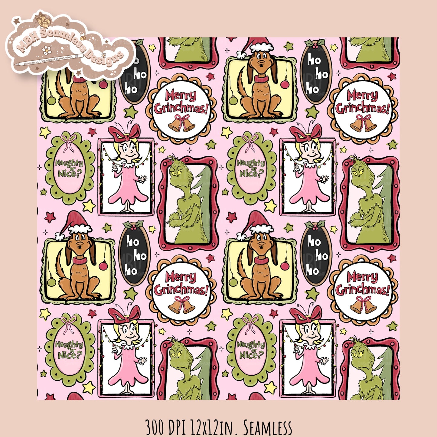 Grumpy Guy Frames Seamless Pattern // PNG // Assorted Colorways