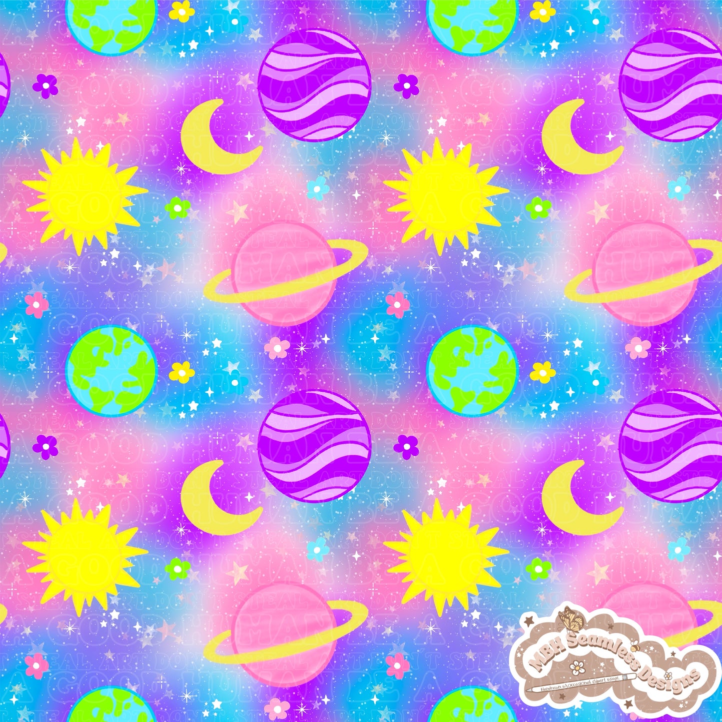 Girly Galaxy Seamless Pattern & COORD