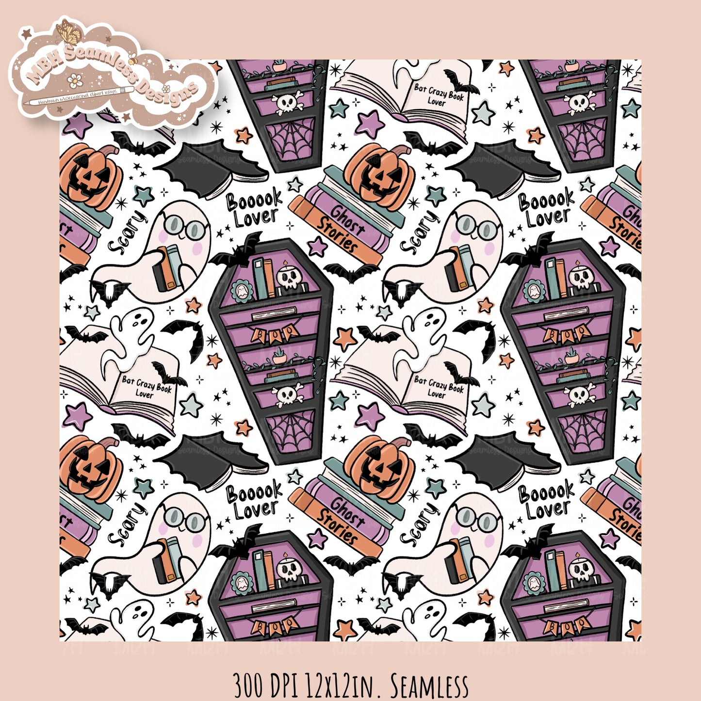 Books • Hextober 25 // Seamless Pattern // Assorted Colorway Options