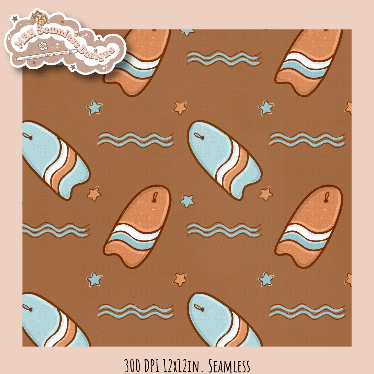 Boogie Boards Seamless Pattern • Multiple Colorway Options