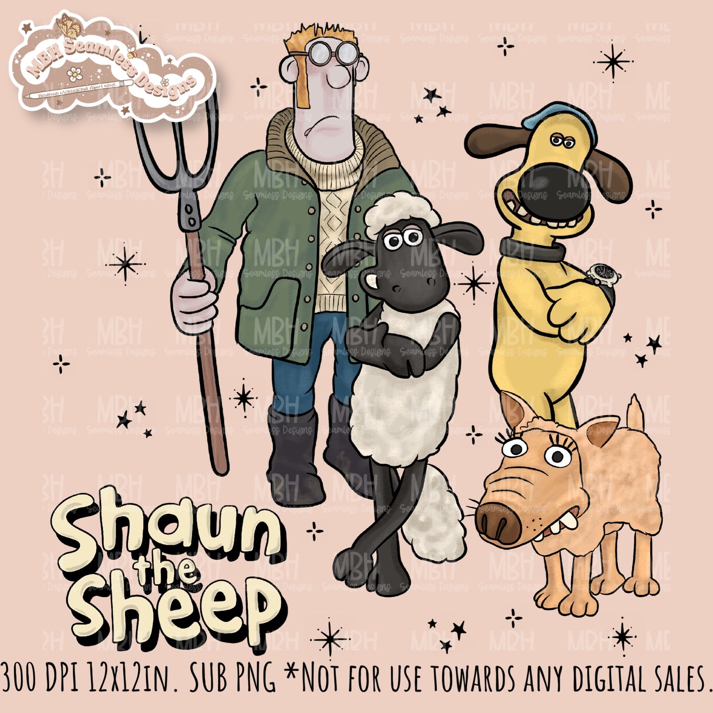 Starry Shaun the Sheep SUB PNG