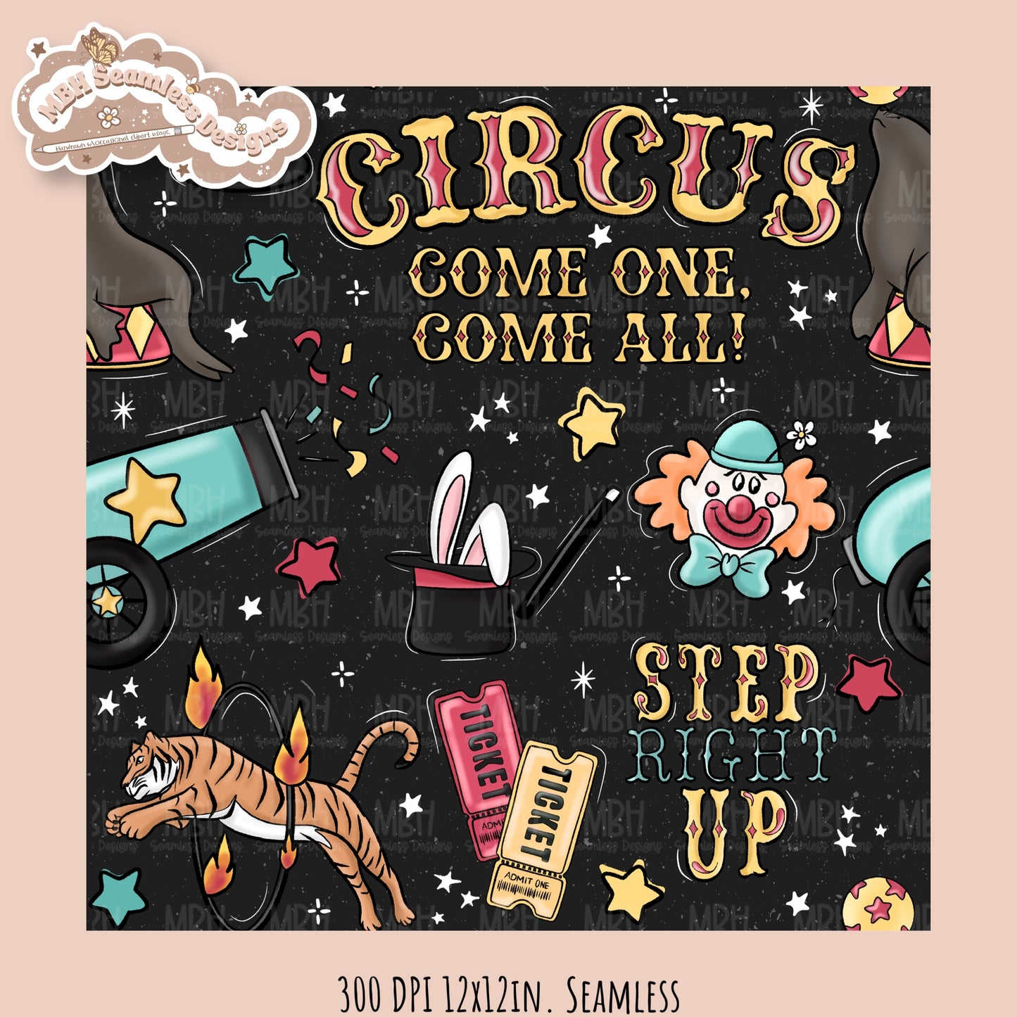 Cirque•Hextober 25 Seamless Pattern // PNG // Assorted Colorways