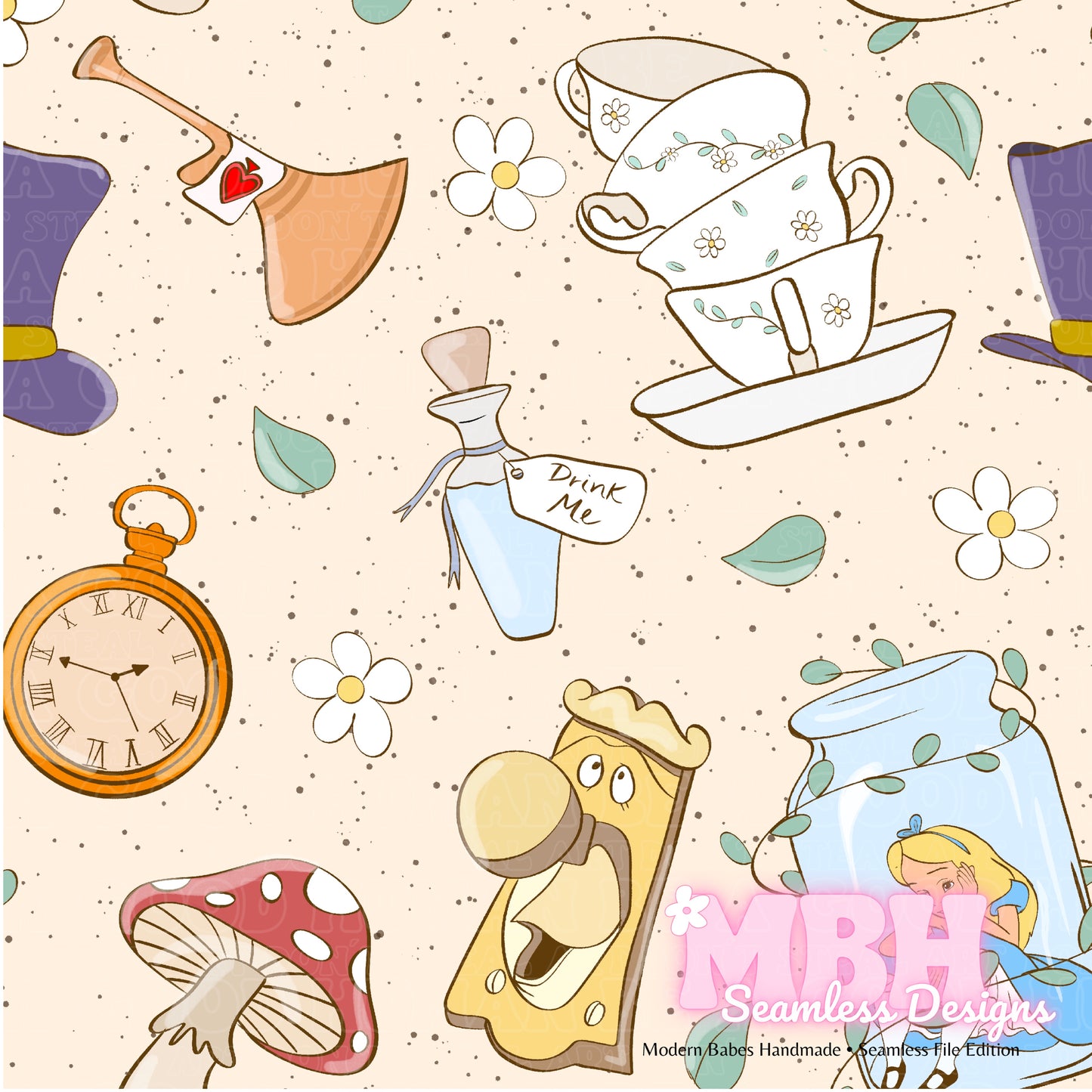 Alice In Jar Assorted Colorways Seamless Pattern