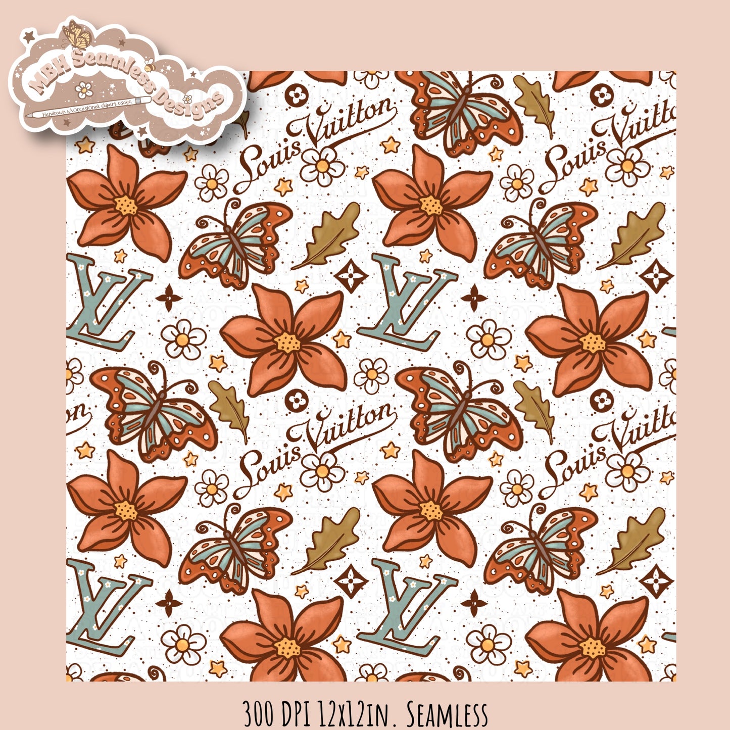 Boujee Autumn Seamless Pattern Multiple Colorways