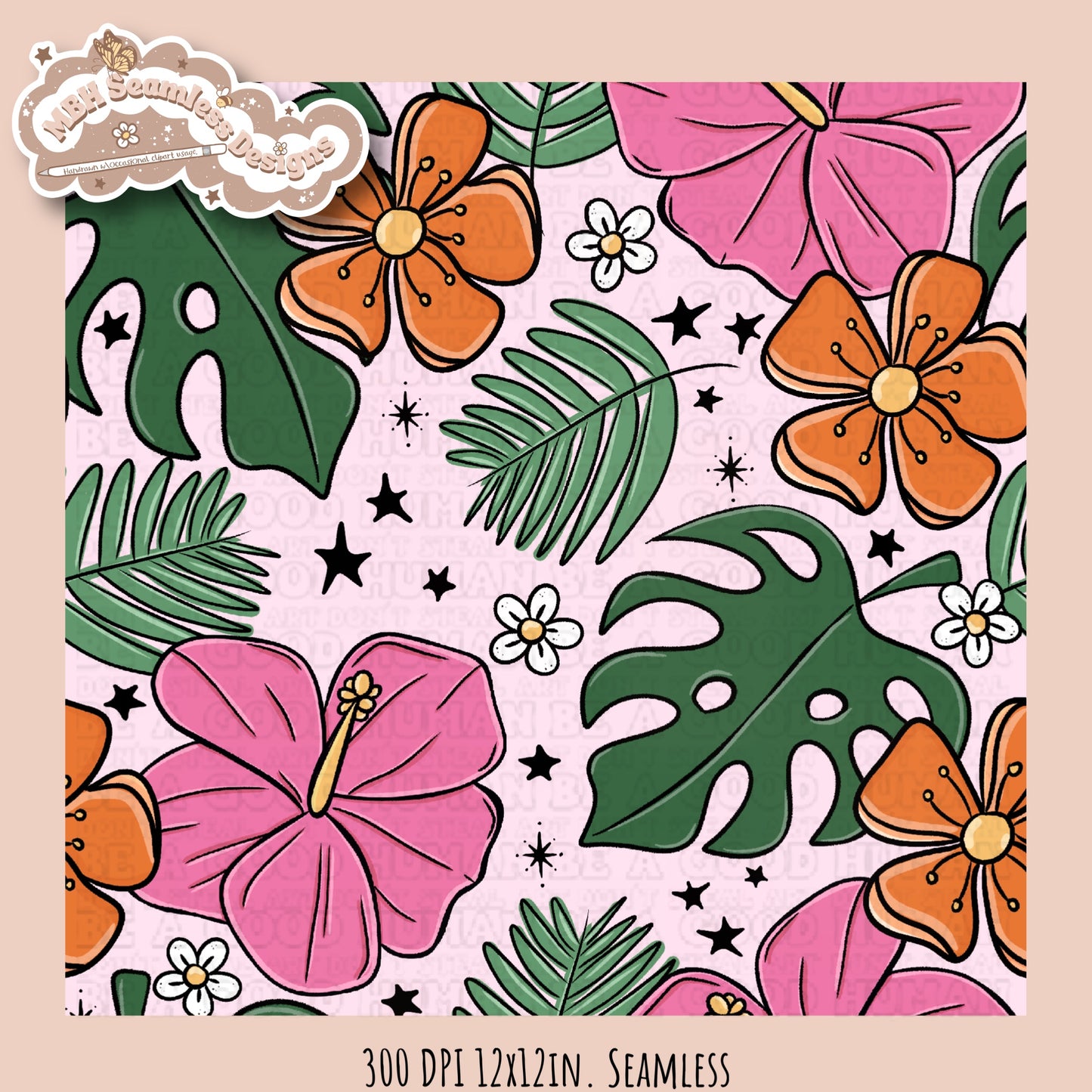 Tropical Floral Seamless Pattern • Multiple Colorway Options