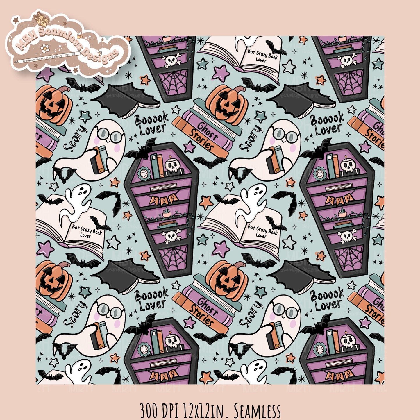 Books • Hextober 25 // Seamless Pattern // Assorted Colorway Options