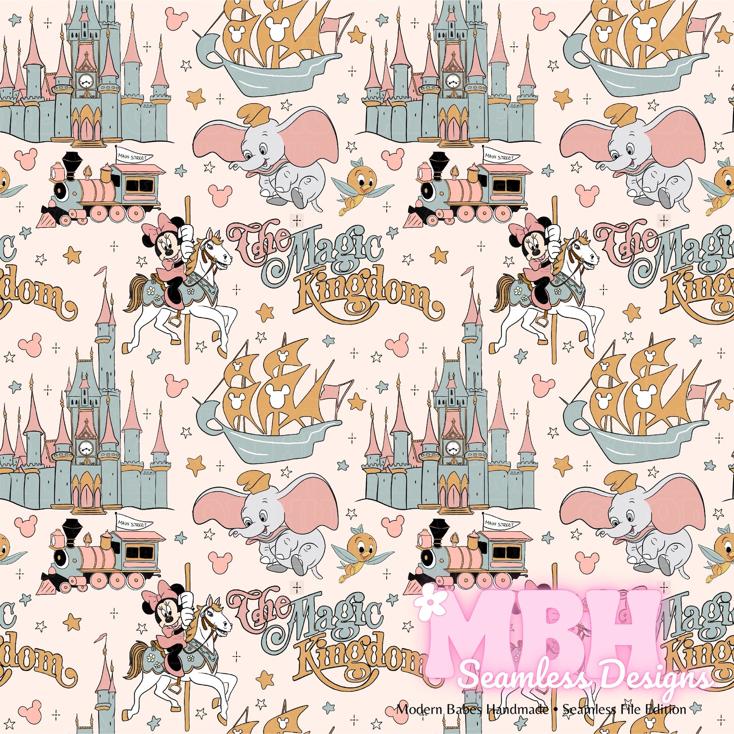 Boho Magic Place Seamless Pattern & PNG MULTIPLE COLORWAYS