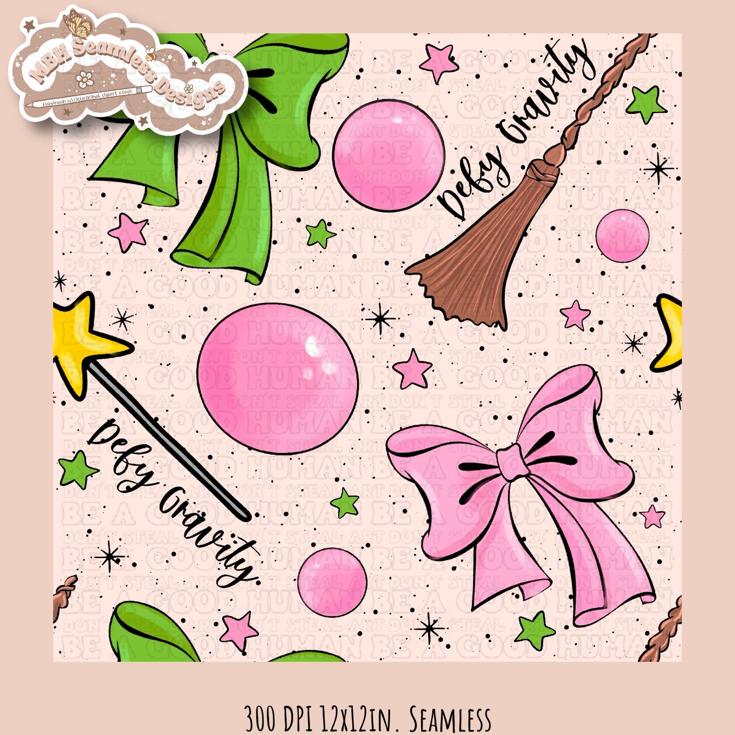 Wicked Bows Seamless Pattern Multiple Colorway Options