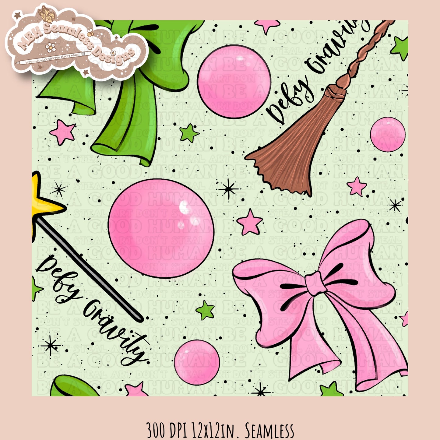 Wicked Bows Seamless Pattern Multiple Colorway Options