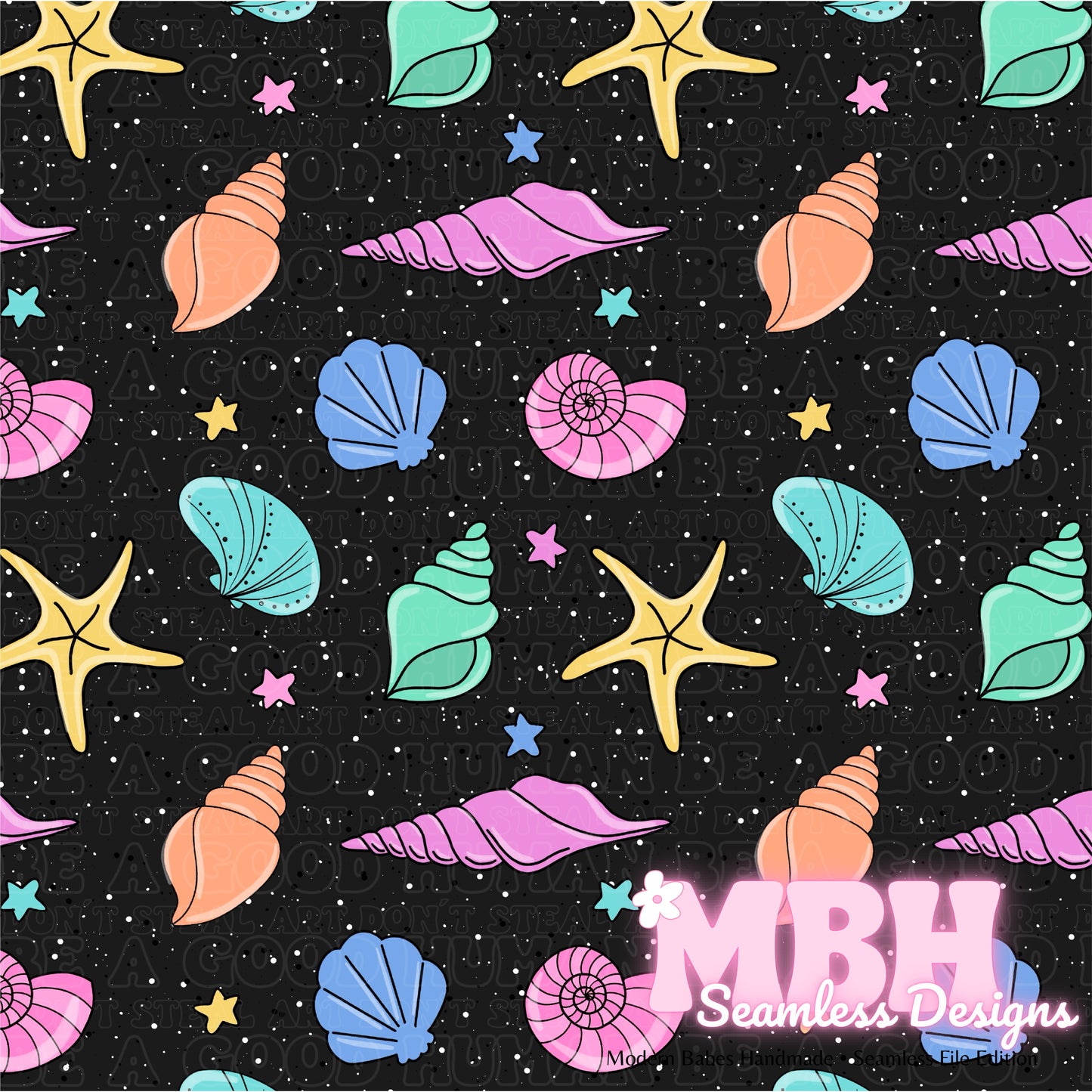 Seashells Spex Seamless Pattetn MULTIPLE COLORWAYS