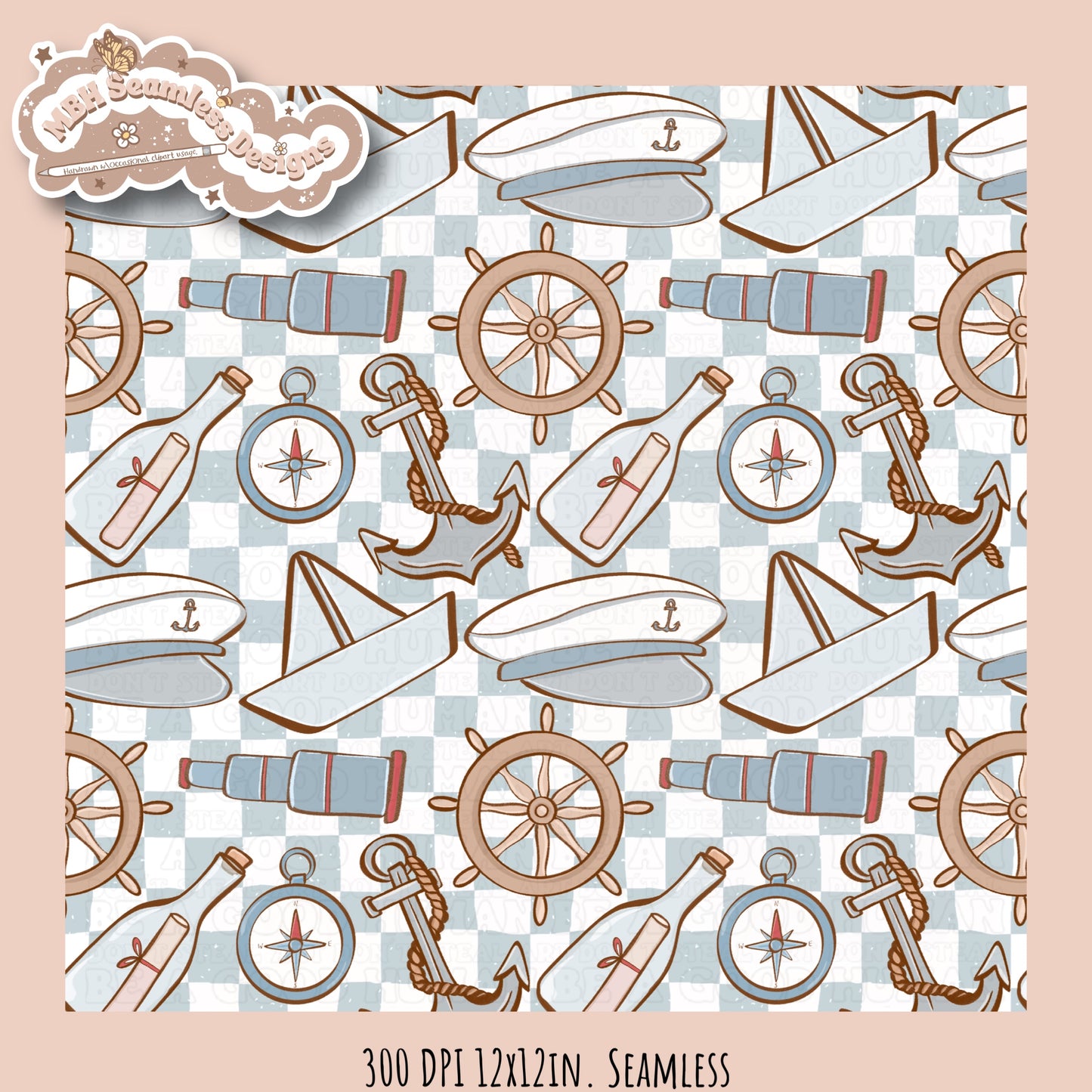 Sailor Seamless Pattern • Multiple Colorways