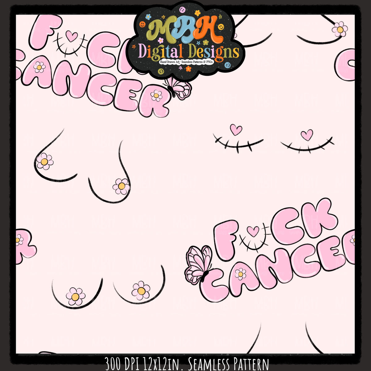 FCK Cancer Seamless Pattern