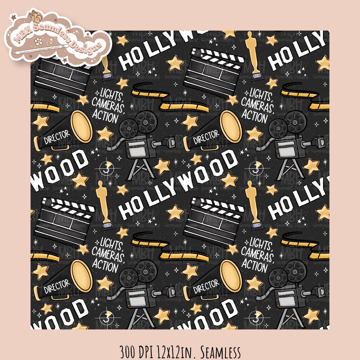 Movies • Hextober 25 Seamless Pattern // Assorted Colorways