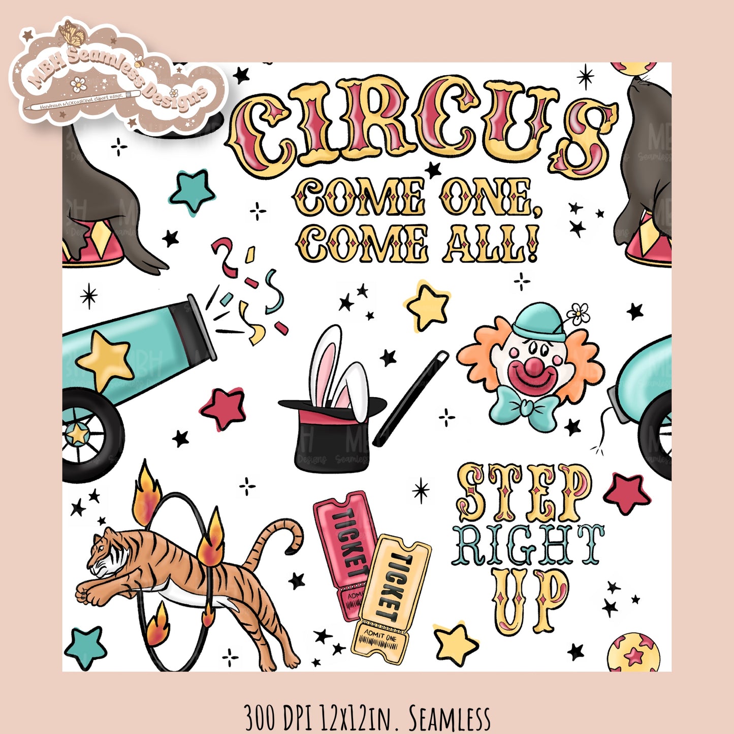 Cirque•Hextober 25 Seamless Pattern // PNG // Assorted Colorways