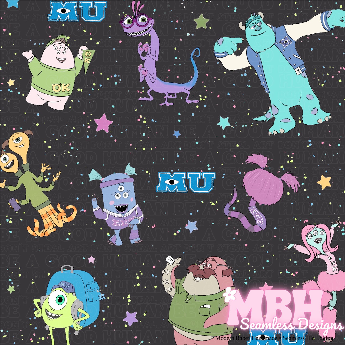 Monsters University Seamless Pattern