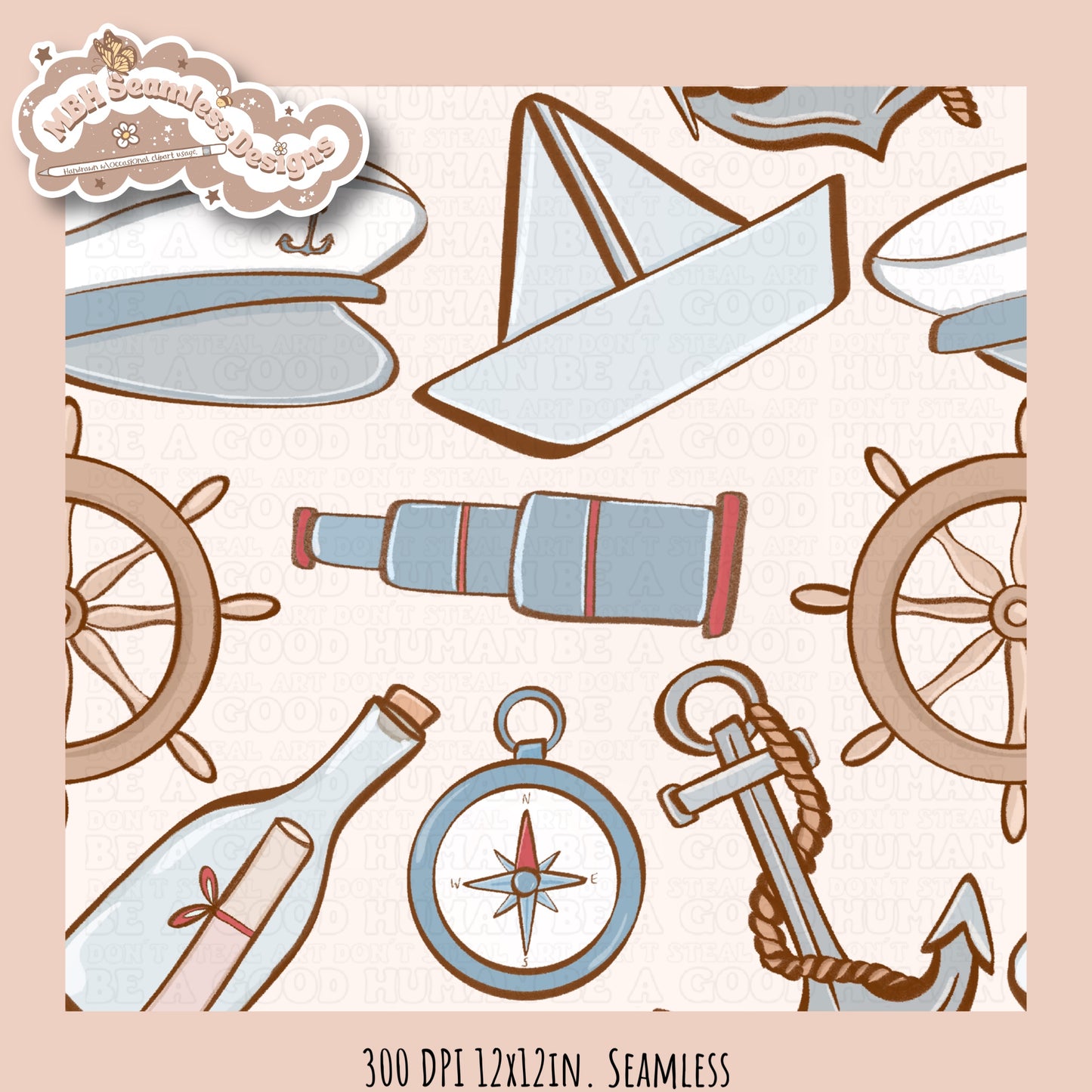 Sailor Seamless Pattern • Multiple Colorways