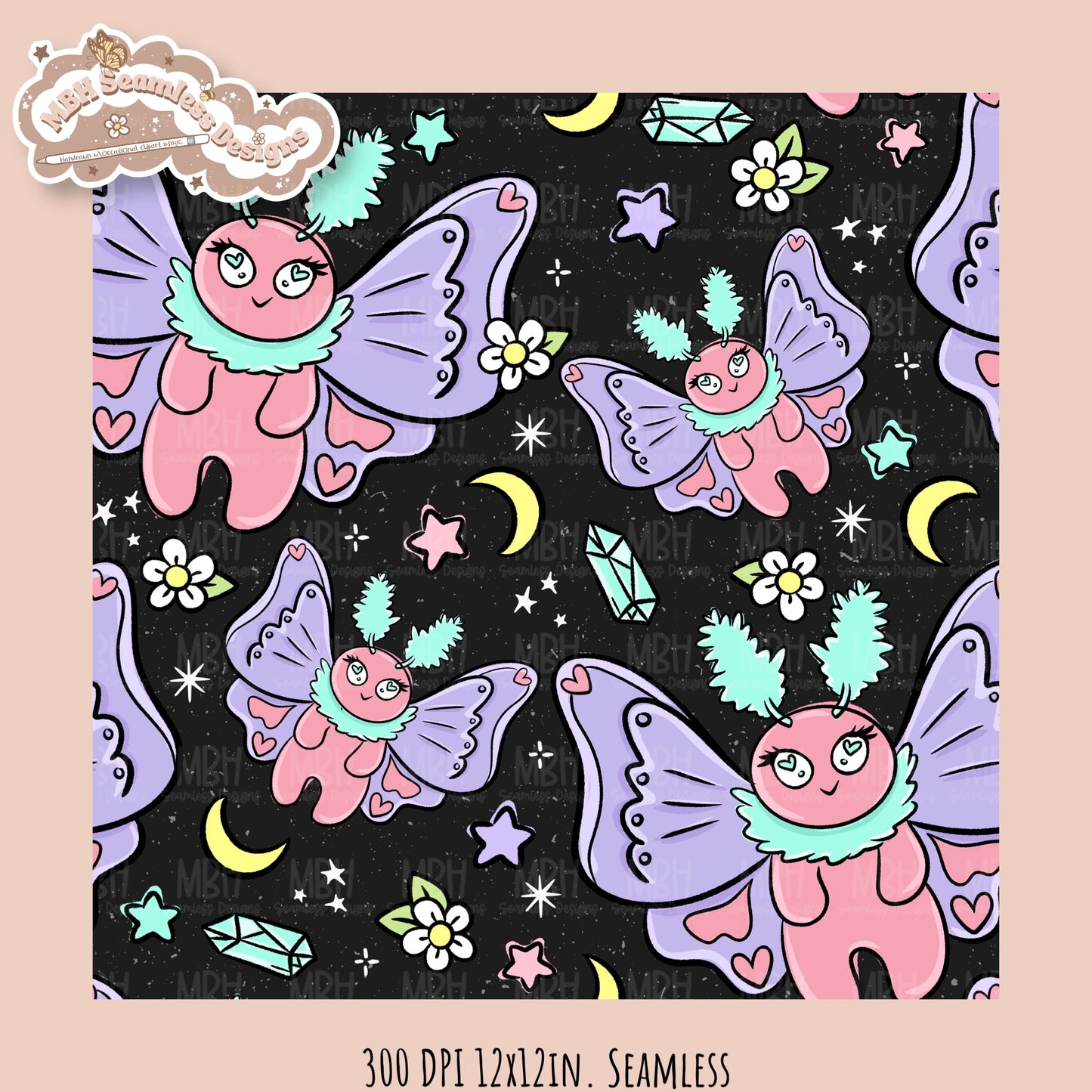 Cryptid • Hextober 25 // Seamless Pattern // PNG // Assorted Colorways