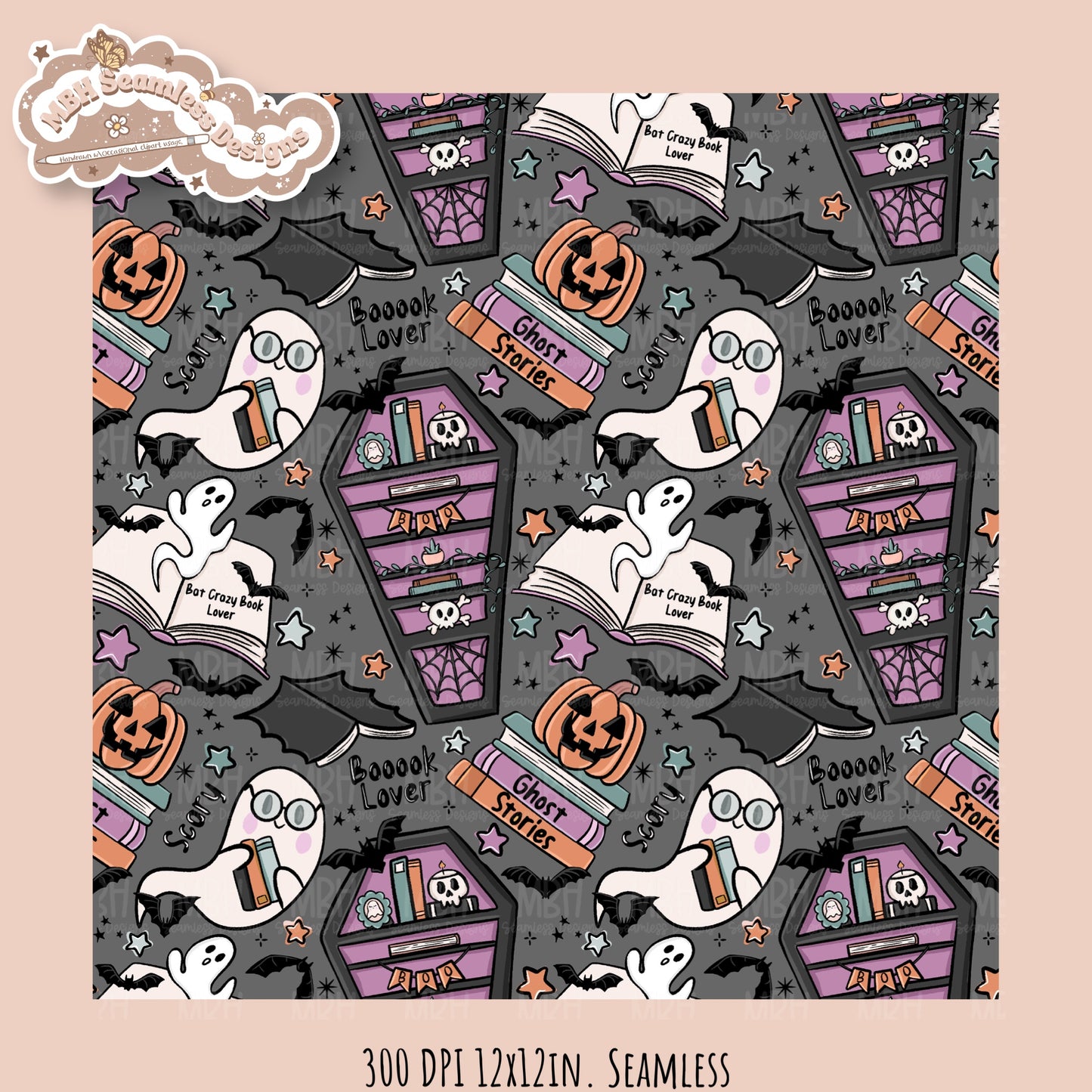 Books • Hextober 25 // Seamless Pattern // Assorted Colorway Options