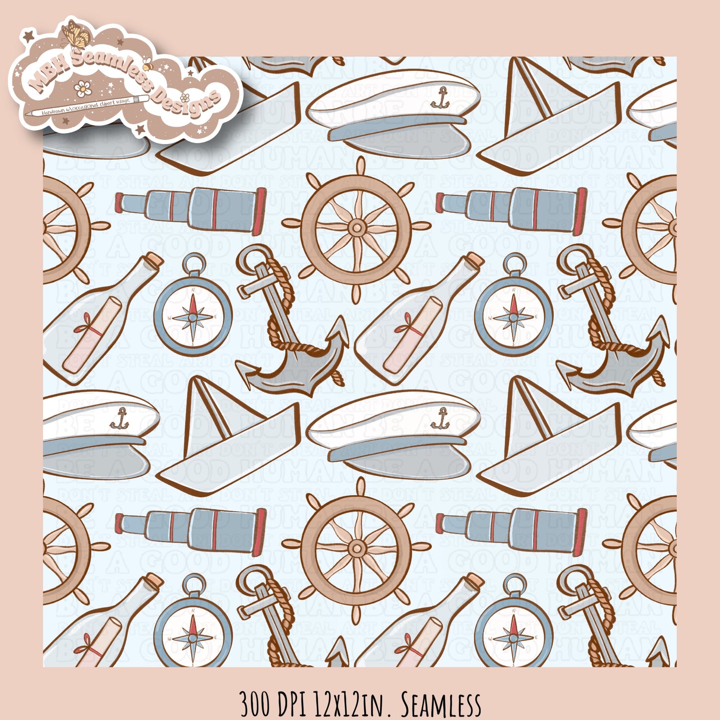 Sailor Seamless Pattern • Multiple Colorways