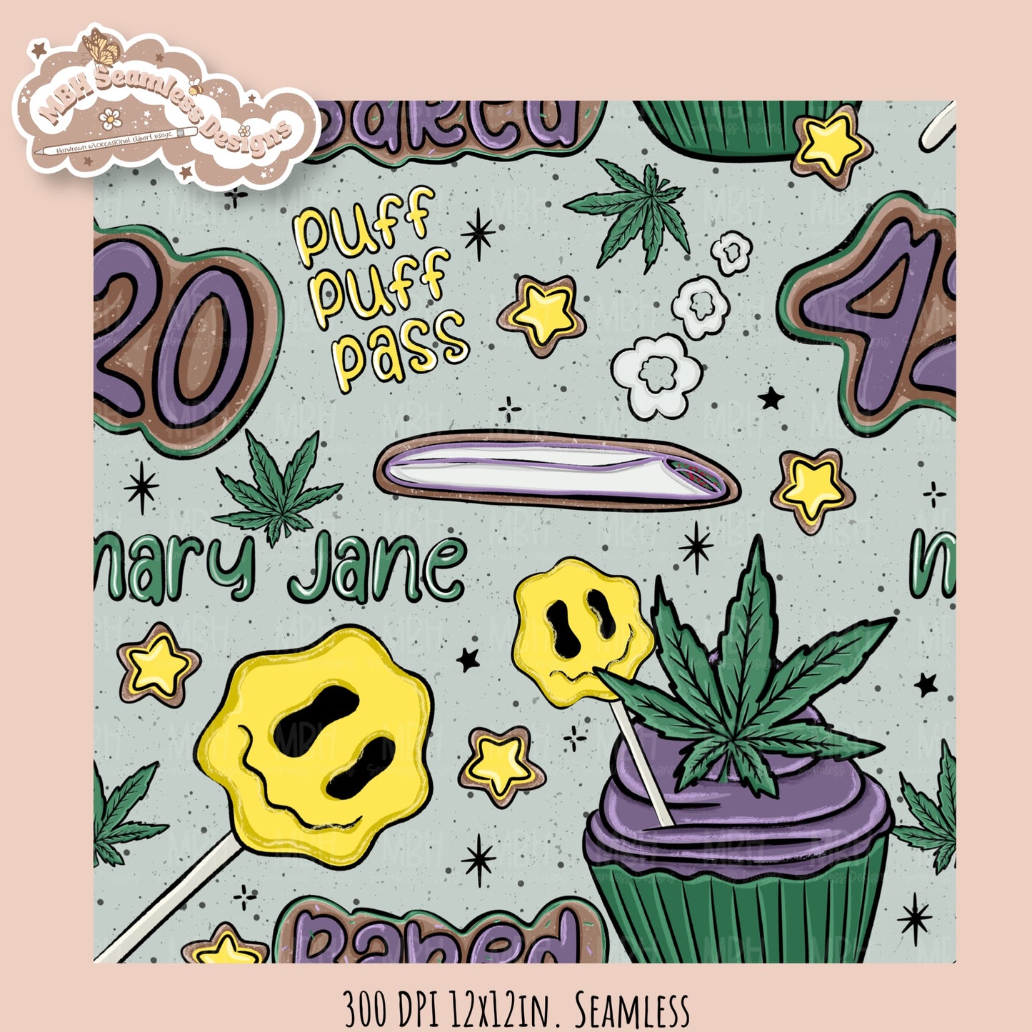 Baked • Hextober 25 // Seamless Pattern // PNG // Assorted Colorways