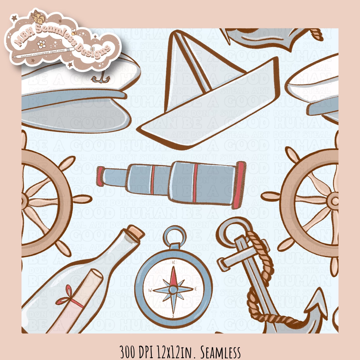 Sailor Seamless Pattern • Multiple Colorways